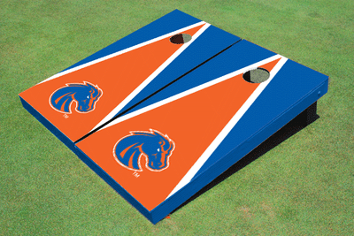 Boise State University Orange And Royal Matching Triangle Cornhole Boards
