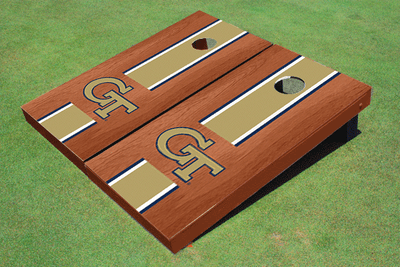 Georgia Tech Gold Rosewood Matching Long Stripe Cornhole Boards