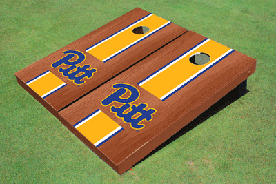 University of Pittsburgh Yellow Rosewood Matching Long Stripe Cornhole Boards University of Pittsburgh Yellow Rosewood Matching Long Stripe Cornhole Boards