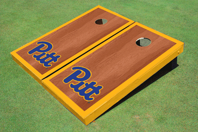 University of Pittsburgh Yellow Rosewood Matching Border Cornhole Boards