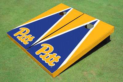 University of Pittsburgh Royal And Yellow Matching Triangle Cornhole Boards