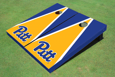 University of Pittsburgh Yellow And Royal Matching Triangle Cornhole Boards