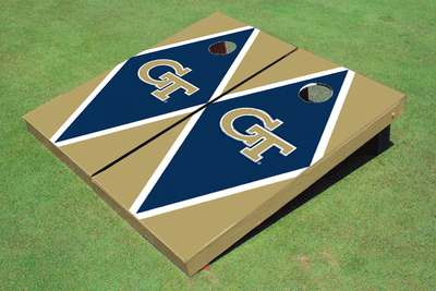 Georgia Tech Navy and Gold Matching Diamond Cornhole Boards