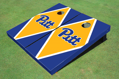 University of Pittsburgh Yellow And Royal Matching Diamond Cornhole Boards