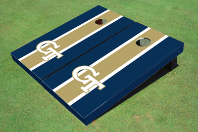 Georgia Tech Gold And Navy Matching Long Stripe Cornhole Boards