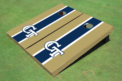 Georgia Tech Navy And Gold Matching Long Stripe Cornhole Boards
