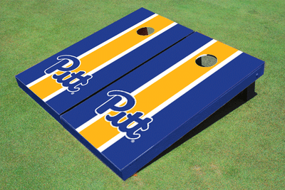 University of Pittsburgh Yellow And Royal Matching Long Stripe Cornhole Boards University of Pittsburgh Yellow And Royal Matching Long Stripe Cornhole Boards
