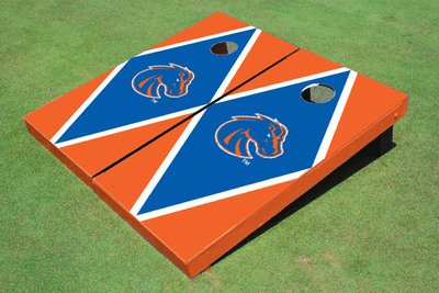 Boise State University Royal And Orange Matching Diamond Cornhole Boards