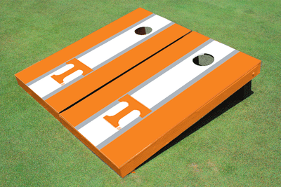 University Of Tennessee White And Orange Matching Long Stripe Cornhole Boards University Of Tennessee White And Orange Matching Long Stripe Cornhole Boards