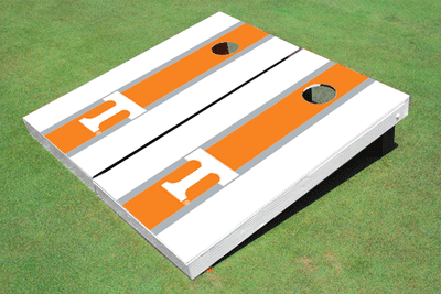 University Of Tennessee Orange And White Matching Long Stripe Cornhole Boards