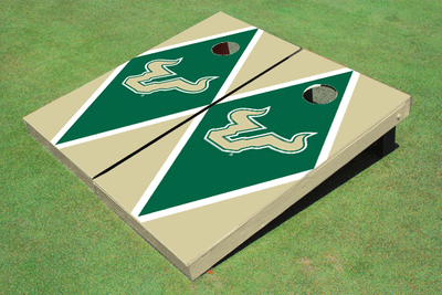 University Of South Florida Hunter And Gold Matching Diamond Cornhole Boards