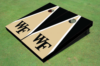 Wake Forest University Gold And Black Matching Triangle Cornhole Boards