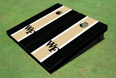 Wake Forest University Gold And Black Matching Long Stripe Cornhole Boards