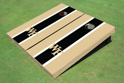 Wake Forest University Black And Gold Matching Long Stripe Cornhole Boards