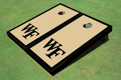 Wake Forest University Black Matching Border Cornhole Boards Wake Forest University Black Matching Border Cornhole Boards