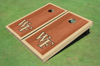 Wake Forest University Gold Rosewood Matching Border Cornhole Boards Wake Forest University Gold Rosewood Matching Border Cornhole Boards