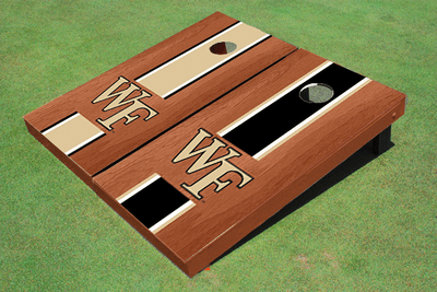 Wake Forest University Rosewood Alternating Long Stripe Cornhole Boards Wake Forest University Rosewood Alternating Long Stripe Cornhole Boards
