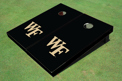 Wake Forest University Black Matching Solid Cornhole Boards