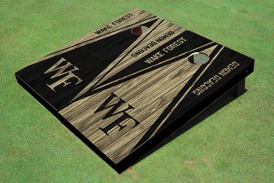 Wake Forest University Alternating Wood Look Triangle Cornhole Boards
