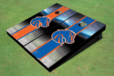 Boise State University Field Long Stripe Alternating Themed Cornhole Boards