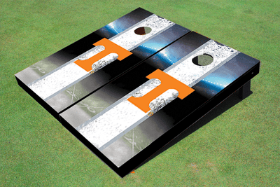 University Of Tennessee Field Long Strip Matching White Themed Cornhole Boards