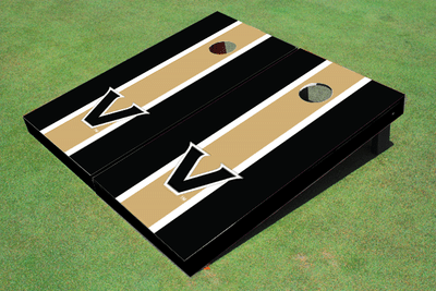 Vanderbilt University Gold And Black Matching Long Stripe Cornhole Boards