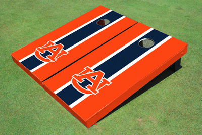 Auburn University Navy And Orange Matching Long Stripe Cornhole Boards Auburn University Navy And Orange Matching Long Stripe Cornhole Boards