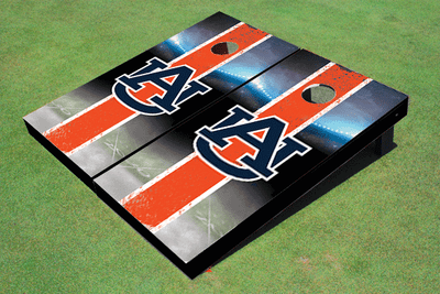 Auburn University Field Long Strip Matching Orange Themed Cornhole Boards Auburn University Field Long Strip Matching Orange Themed Cornhole Boards