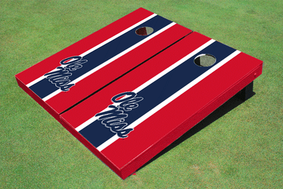 University Of Mississippi Navy And Red Matching Long Stripe Cornhole Boards University Of Mississippi Navy And Red Matching Long Stripe Cornhole Boards