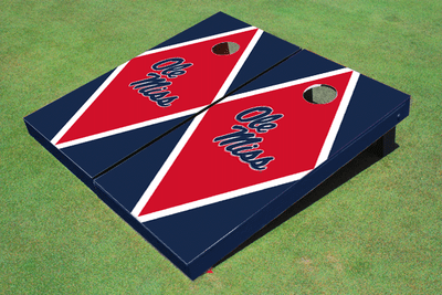 University Of Mississippi Red And Navy Matching Diamond Cornhole Boards