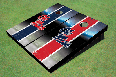University Of Mississippi Field Long Strip Alternating Themed Cornhole Boards
