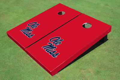 University Of Mississippi Red Matching Solid Cornhole Boards