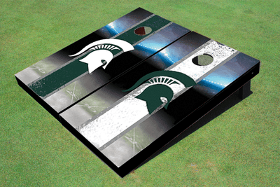 Michigan State University Field Long Strip Alternating Themed Cornhole Boards