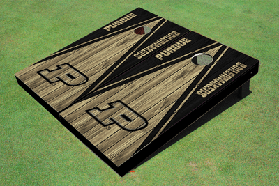 Purdue University Gold And Black Matching Wood Look Triangle Cornhole Boards