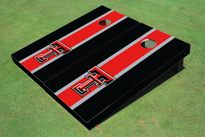 Texas Tech University Red And Black Matching Long Stripe Cornhole Boards