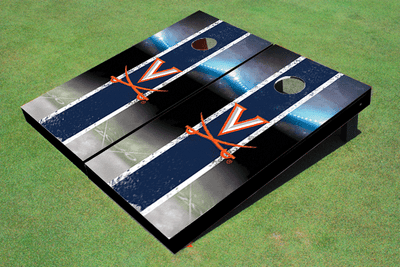 University of Virginia Field Long Strip Matching Navy Themed Cornhole Boards