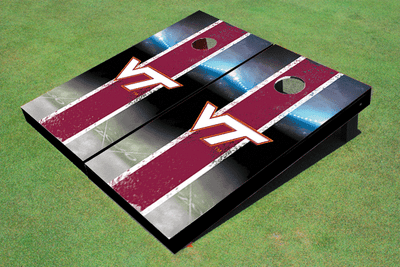 Virginia Tech Field Long Strip Matching Maroon Themed Cornhole Boards