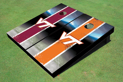 Virginia Tech Field Long Strip Alternating Themed Cornhole Boards Virginia Tech Field Long Strip Alternating Themed Cornhole Boards
