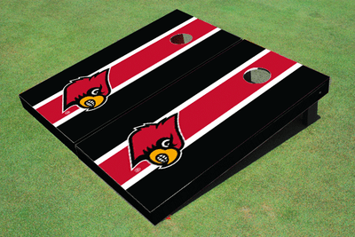 University of Louisville Red And Black Matching Long Stripe Cornhole Boards