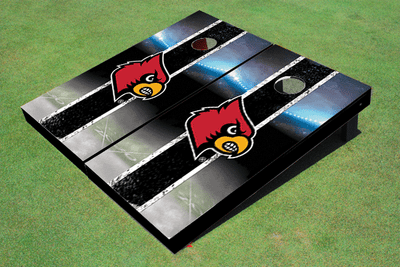 University of Louisville Field Long Strip Matching Black Themed Cornhole Boards University of Louisville Field Long Strip Matching Black Themed Cornhole Boards