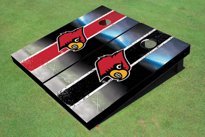 University of Louisville Field Long Strip Alternating Themed Cornhole Boards