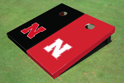 University of Nebraska Alternating Solid Cornhole Boards