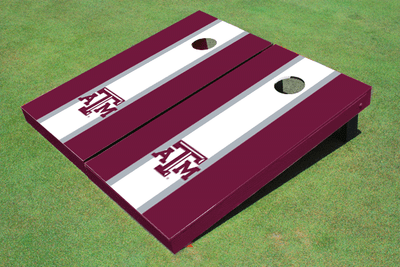 Texas A&M White and Maroon Matching Long Stripe Cornhole Boards
