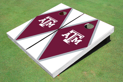 Texas A&M Maroon and White Matching Diamond Cornhole Boards