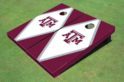 Texas A&M White and Maroon Matching Diamond Cornhole Boards