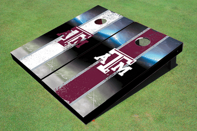 Texas A&M Field Long Strip Alternating Themed Cornhole Boards