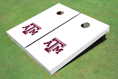 Texas A&M White Matching Solid Cornhole Boards Texas A&M White Matching Solid Cornhole Boards
