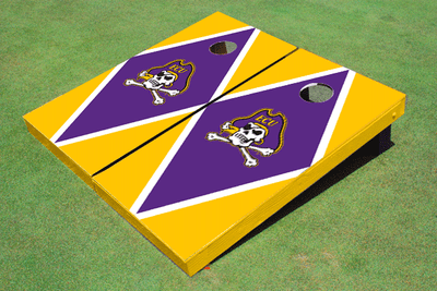 East Carolina University Purple and Yellow Matching Diamond Cornhole Boards East Carolina University Purple and Yellow Matching Diamond Cornhole Boards