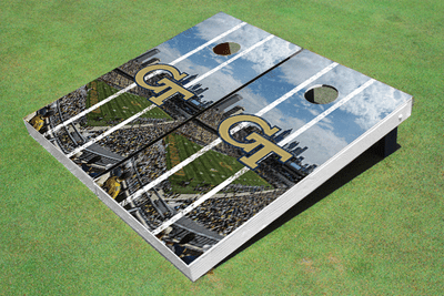 Georgia Tech Stadium Long Strip Themed Cornhole Boards