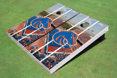 Boise State University Stadium Long Stripe Themed Cornhole Boards